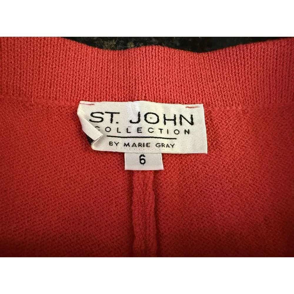 VTG St. John Marie Gray Sportswear Knit 3-Pc Cardigan Tank Capri Pant Set SZ 6/8